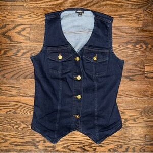 INC Dark Blue Denim Top